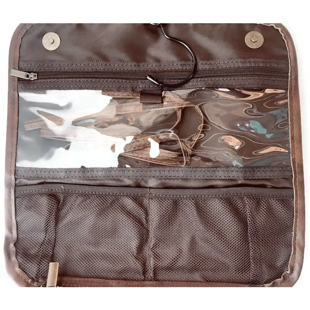H&M Brown Travel Toiletry Bag Makeup Shaving Organizer Dopp Kit Men Women